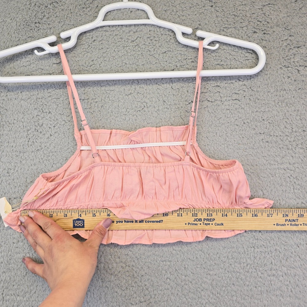 Blashe Ruffle Crop Top Womens Small‎ Lot of 2 White Pink Ruched Camisole - Picture 9 of 16